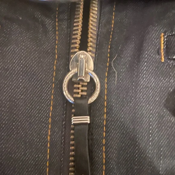 Authentic Rock & Republic Black Denim Jacket with Real Fox Fur - Picture 8 of 11